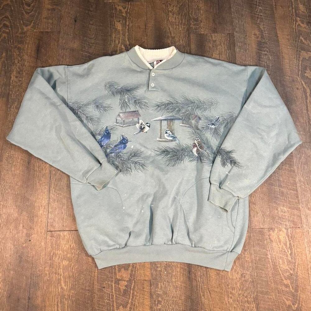 Vintage 90s Art Unlimited Graphic Two Button Sweatshirt